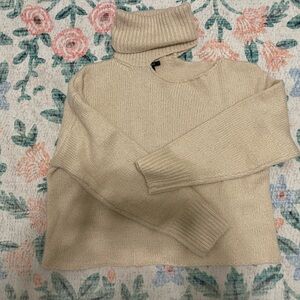 Elegant Cream Turtleneck Sweater
